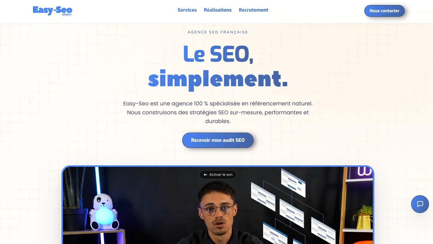 Page d'accueil du site de Easy-SEO Agency