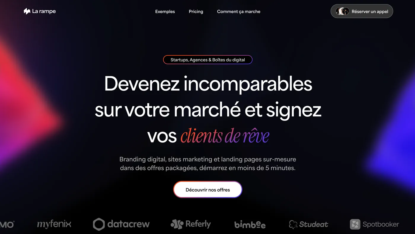 Page d'accueil du site de La rampe
